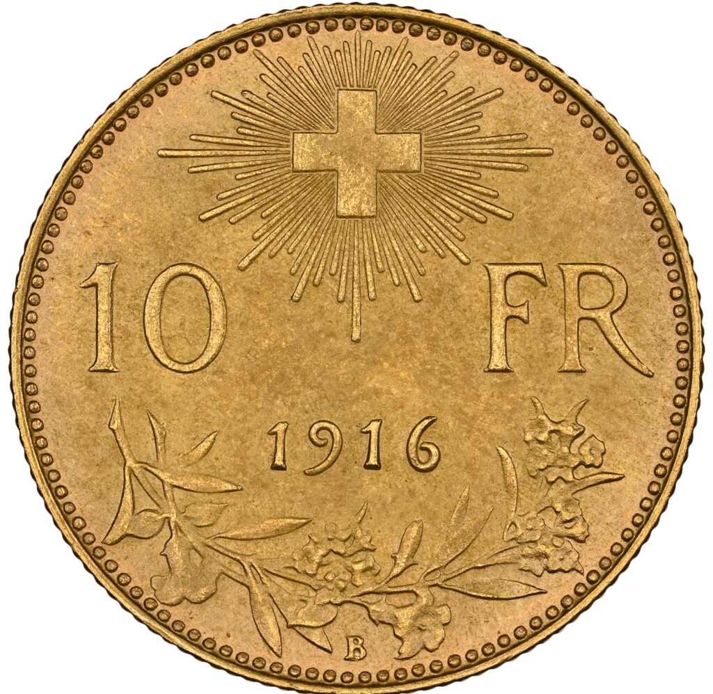 10 Frank 1916 Švajčiarsko