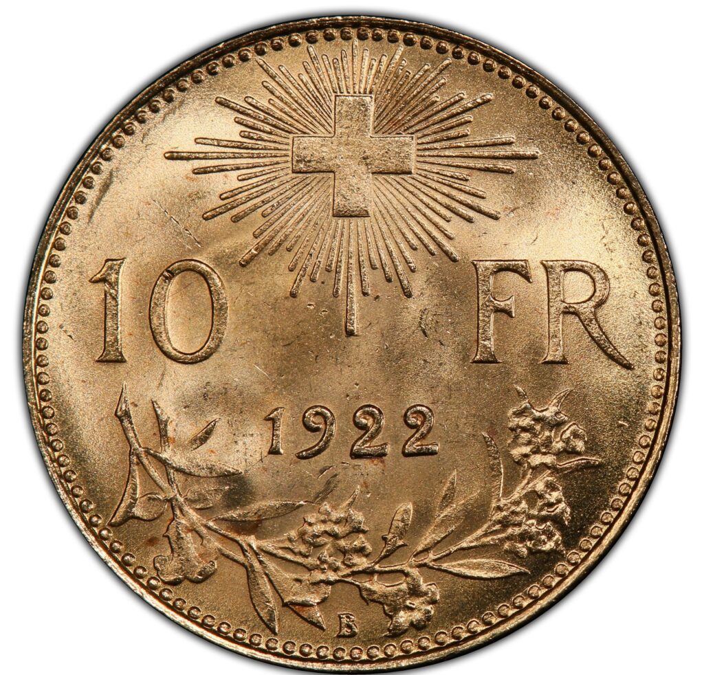 10 Frank 1922 Švajčiarsko