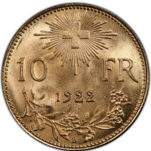 10 Frank 1922 Švajčiarsko