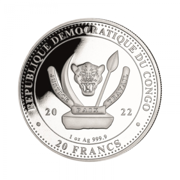 1oz Strieborná Minca Medveď Kongo 2022