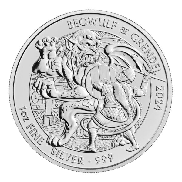 1oz Strieborná Minca Beowulf a Grendel 2024