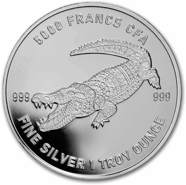 1oz Strieborná Minca Krokodíl Čad 2022