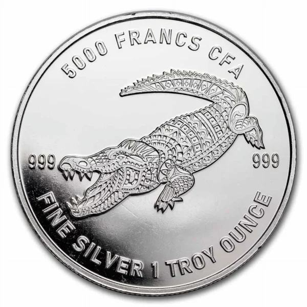 1oz Strieborná Minca Krokodíl Čad 2022