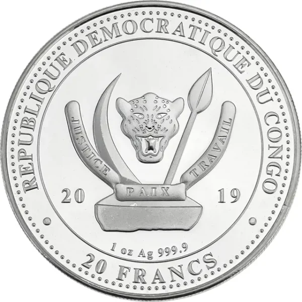 1oz Strieborná Minca Žirafa Kongo 2019