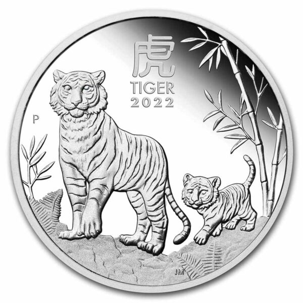 Set Troch Strieborných Mincí Lunárny Rok Tigra 2022