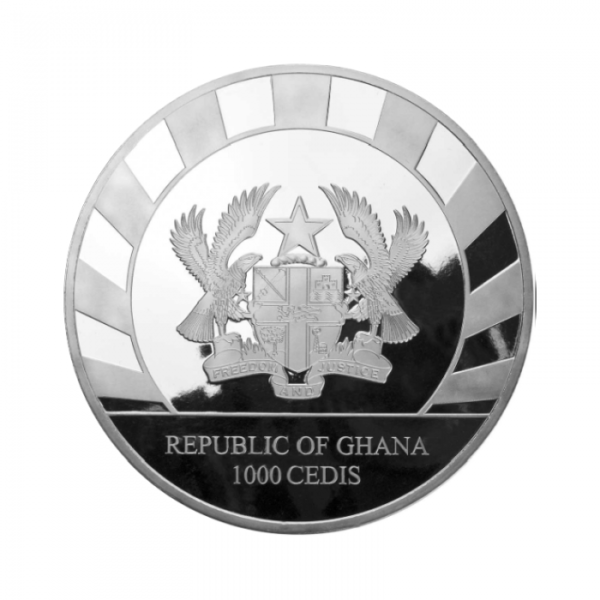 1oz Strieborná Minca Obri Doby Ľadovej – Mamut Srstnatý Ghana 2019