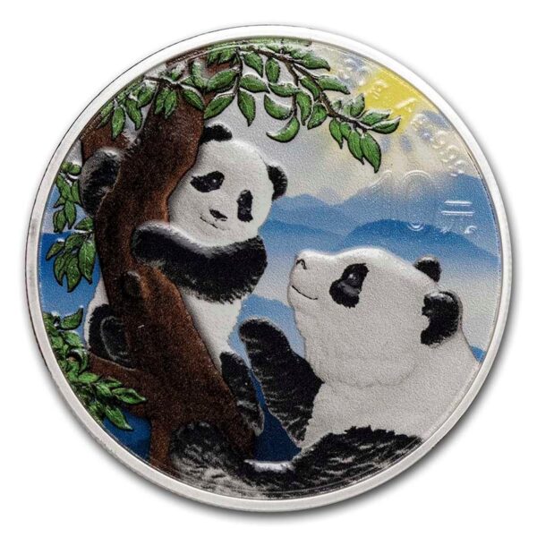 30g Strieborná Minca Panda 2021 farebná