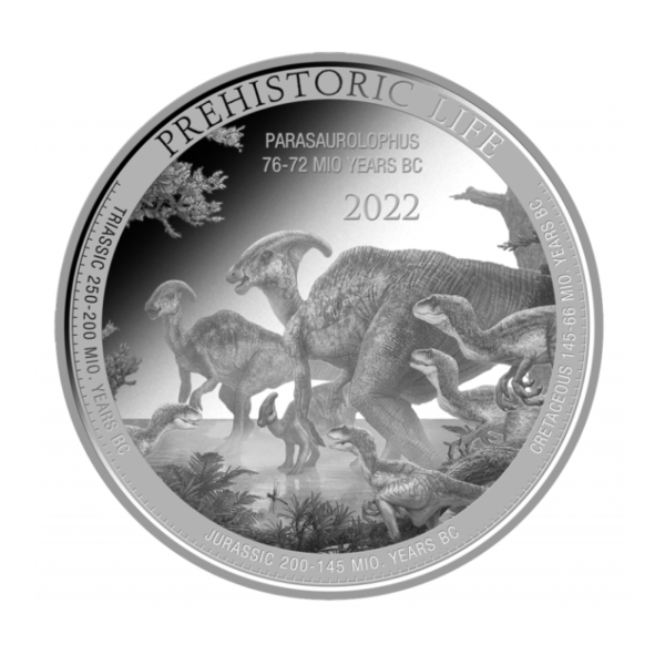 1oz Strieborná Minca Parasaurolophus 2022