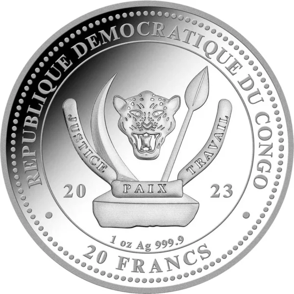 1oz Strieborná Minca Raja Kongo 2023 farebná