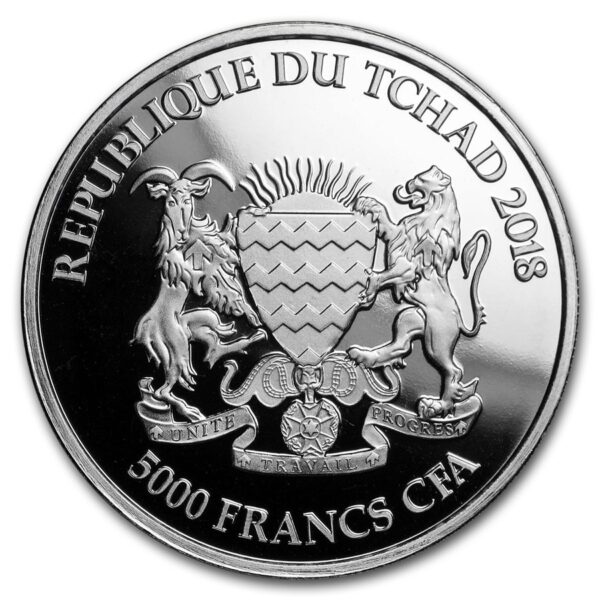 1oz Strieborná Minca Nosorožec Čad 2018