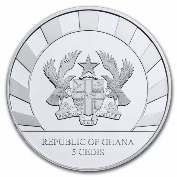 1oz Strieborná Minca Obri Doby Ľadovej - Nosorožec Srstnatý Ghana 2021