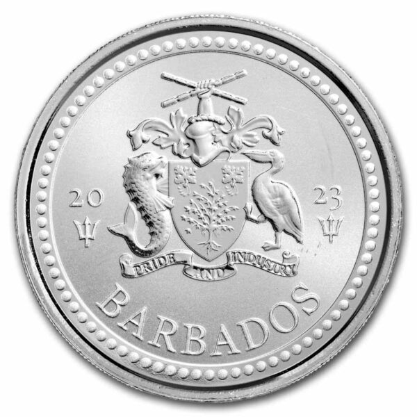 1oz Strieborná Minca Trojzubec Barbados 2023