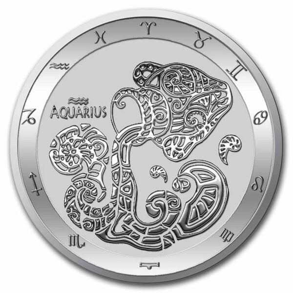 1oz Strieborná Minca Znamenia 2022: Vodnár 21.1. - 19.2.